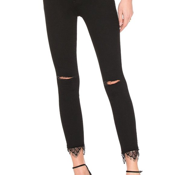 The Swooner Dagger Ankle Fray MOTHER 26 Baa Baa Black Sheep - Picture 1 of 8